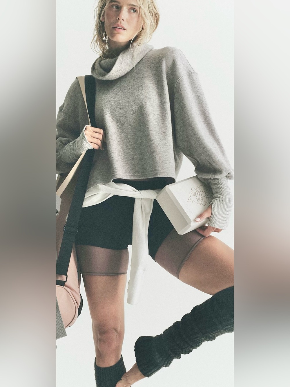 NWT FREE PEOPLE MOVEMENT RIDE IT OUT LAYER TOP HEATHER GREY